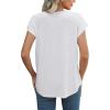 imageXIEERDUO Womens Tops Short Sleeve Shirts Blouses for Women Dressy Casual Cap Sleeve Tops with Curved HemAwhite