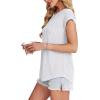 imageXIEERDUO Womens Tops Short Sleeve Shirts Blouses for Women Dressy Casual Cap Sleeve Tops with Curved HemAwhite