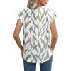 imageXIEERDUO Womens Tops Short Sleeve Shirts Blouses for Women Dressy Casual Cap Sleeve Tops with Curved HemCcolorful Leaf