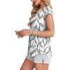 imageXIEERDUO Womens Tops Short Sleeve Shirts Blouses for Women Dressy Casual Cap Sleeve Tops with Curved HemCcolorful Leaf