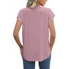 imageXIEERDUO Womens Tops Short Sleeve Shirts Blouses for Women Dressy Casual Cap Sleeve Tops with Curved HemDpink