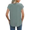 imageXIEERDUO Womens Tops Short Sleeve Shirts Blouses for Women Dressy Casual Cap Sleeve Tops with Curved HemEgreen Blue