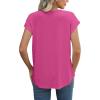 imageXIEERDUO Womens Tops Short Sleeve Shirts Blouses for Women Dressy Casual Cap Sleeve Tops with Curved HemFhot Pink