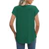 imageXIEERDUO Womens Tops Short Sleeve Shirts Blouses for Women Dressy Casual Cap Sleeve Tops with Curved HemGgreen