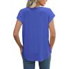 imageXIEERDUO Womens Tops Short Sleeve Shirts Blouses for Women Dressy Casual Cap Sleeve Tops with Curved HemGroyal Blue