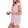 imageXIEERDUO Womens Tops Short Sleeve Shirts Blouses for Women Dressy Casual Cap Sleeve Tops with Curved HemIlight Pink