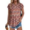 imageXIEERDUO Womens Tops Short Sleeve Shirts Blouses for Women Dressy Casual Cap Sleeve Tops with Curved HemJboho Print