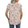 imageXIEERDUO Womens Tops Short Sleeve Shirts Blouses for Women Dressy Casual Cap Sleeve Tops with Curved HemMsunflower