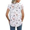 imageXIEERDUO Womens Tops Short Sleeve Shirts Blouses for Women Dressy Casual Cap Sleeve Tops with Curved HemNwhite Flower