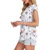 imageXIEERDUO Womens Tops Short Sleeve Shirts Blouses for Women Dressy Casual Cap Sleeve Tops with Curved HemNwhite Flower