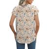 imageXIEERDUO Womens Tops Short Sleeve Shirts Blouses for Women Dressy Casual Cap Sleeve Tops with Curved HemPpink Blue Flower