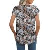 imageXIEERDUO Womens Tops Short Sleeve Shirts Blouses for Women Dressy Casual Cap Sleeve Tops with Curved HemTblack Floral