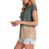 imageXIEERDUO Womens Tops Short Sleeve Shirts Blouses for Women Dressy Casual Cap Sleeve Tops with Curved HemVgrey Pink
