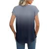 imageXIEERDUO Womens Tops Short Sleeve Shirts Blouses for Women Dressy Casual Cap Sleeve Tops with Curved HemWblack Gradient