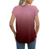 imageXIEERDUO Womens Tops Short Sleeve Shirts Blouses for Women Dressy Casual Cap Sleeve Tops with Curved HemWred Gradient