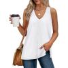 imageXIEERDUO Tank Tops for Women V Neck Summer Outfits Side Slit Sleeveless Shirts Loose Fit 2025 Fashion02 White