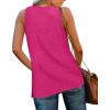 imageXIEERDUO Tank Tops for Women V Neck Summer Outfits Side Slit Sleeveless Shirts Loose Fit 2025 Fashion05 Hot Pink