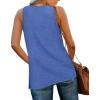 imageXIEERDUO Tank Tops for Women V Neck Summer Outfits Side Slit Sleeveless Shirts Loose Fit 2025 Fashion06 Blue
