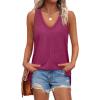imageXIEERDUO Tank Tops for Women V Neck Summer Outfits Side Slit Sleeveless Shirts Loose Fit 2025 Fashion07 Purple