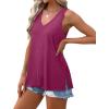 imageXIEERDUO Tank Tops for Women V Neck Summer Outfits Side Slit Sleeveless Shirts Loose Fit 2025 Fashion07 Purple