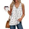 imageXIEERDUO Tank Tops for Women V Neck Summer Outfits Side Slit Sleeveless Shirts Loose Fit 2025 Fashion10 Floral 02