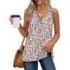 imageXIEERDUO Tank Tops for Women V Neck Summer Outfits Side Slit Sleeveless Shirts Loose Fit 2025 Fashion12 Floral 04