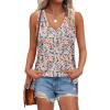 imageXIEERDUO Tank Tops for Women V Neck Summer Outfits Side Slit Sleeveless Shirts Loose Fit 2025 Fashion12 Floral 04