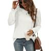 imageXIEERDUO Womens Long Sleeve Tops 2024 Fall Ruffle Puff Sleeve Cute Tunic Shirts DressyA10white