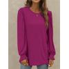 imageXIEERDUO Womens Long Sleeve Tops 2024 Fall Ruffle Puff Sleeve Cute Tunic Shirts DressyA11rose Violet