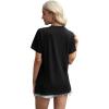 imageXIEERDUO Womens Summer Tops 2025 Pleated Round Neck Short Sleeve Shirts Business CasualBlack