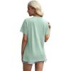 imageXIEERDUO Womens Summer Tops 2025 Pleated Round Neck Short Sleeve Shirts Business CasualLight Green