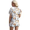 imageXIEERDUO Womens Summer Tops 2025 Pleated Round Neck Short Sleeve Shirts Business CasualZ Floral Yellow