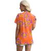 imageXIEERDUO Womens Summer Tops 2025 Pleated Round Neck Short Sleeve Shirts Business CasualZ Orange Floral