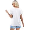 imageXIEERDUO Womens T Shirts Casual Summer Tops Pleated Crewneck Short Sleeve Blouses Trendy Beach Vacation ClothesA White