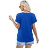 imageXIEERDUO Womens T Shirts Casual Summer Tops Pleated Crewneck Short Sleeve Blouses Trendy Beach Vacation ClothesBlue