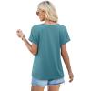 imageXIEERDUO Womens T Shirts Casual Summer Tops Pleated Crewneck Short Sleeve Blouses Trendy Beach Vacation ClothesTurquoise
