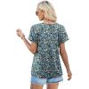 imageXIEERDUO Womens T Shirts Casual Summer Tops Pleated Crewneck Short Sleeve Blouses Trendy Beach Vacation ClothesZ Floral Blue