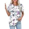 imageXIEERDUO Womens T Shirts Casual Summer Tops Pleated Crewneck Short Sleeve Blouses Trendy Beach Vacation ClothesZ Multi Purple