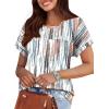 imageXIEERDUO Womens T Shirts Casual Summer Tops Pleated Crewneck Short Sleeve Blouses Trendy Beach Vacation ClothesZ Tie Dye
