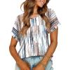 imageXIEERDUO Womens T Shirts Casual Summer Tops Pleated Crewneck Short Sleeve Blouses Trendy Beach Vacation ClothesZ Tie Dye