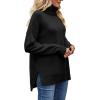 imageXIEERDUO Womens Turtleneck Sweaters Oversized Tops Side Slit High Low Hem S3XL