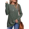 imageXIEERDUO Long Sleeve Shirts for Women Crew Neck Lightweight Casual Tunic Tops Winter Fall FashionGreen