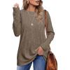 imageXIEERDUO Long Sleeve Shirts for Women Crew Neck Lightweight Casual Tunic Tops Winter Fall FashionKhaki