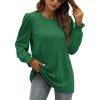 imageXIEERDUO Womens Long Sleeve Tops 2024 Fall Ruffle Puff Sleeve Cute Tunic Shirts DressyA05green