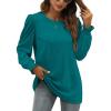 imageXIEERDUO Womens Long Sleeve Tops 2024 Fall Ruffle Puff Sleeve Cute Tunic Shirts DressyA13turquoise