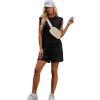 imageXIEERDUO Womens 2 Piece Cap Sleeve Short Sets Fashion Travel Outfits Comfy Airport Lounge Set Loose LoungewearA Black