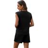 imageXIEERDUO Womens 2 Piece Cap Sleeve Short Sets Fashion Travel Outfits Comfy Airport Lounge Set Loose LoungewearA Black