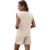 imageXIEERDUO Womens 2 Piece Cap Sleeve Short Sets Fashion Travel Outfits Comfy Airport Lounge Set Loose LoungewearApricot