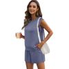 imageXIEERDUO Womens 2 Piece Cap Sleeve Short Sets Fashion Travel Outfits Comfy Airport Lounge Set Loose LoungewearBlue