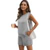 imageXIEERDUO Womens 2 Piece Cap Sleeve Short Sets Fashion Travel Outfits Comfy Airport Lounge Set Loose LoungewearGrey